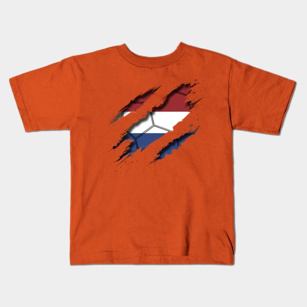Netherlands Football Kids T-Shirt by blackcheetah